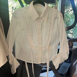 Citizens Of Humanity White Tie-Front Button Down Shirt